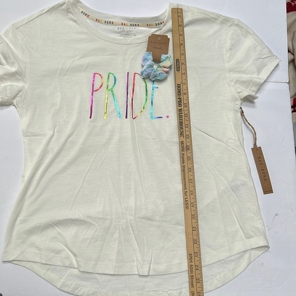 Rae Dunn Rainbow Pride Shirt with Tie Dye Scrunchie NWT Size L - Picture 7 of 12